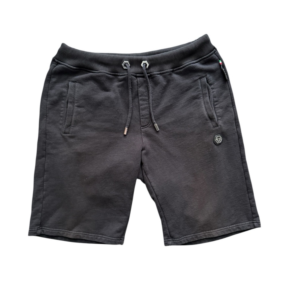 Limited Edition Philipp Plein Sweat Shorts – Black w/ Silver Hardware